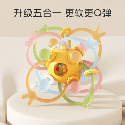 马博士婴儿牙胶磨牙胶棒小蘑菇牙胶新生儿玩具咬咬胶水果咬咬袋 5件