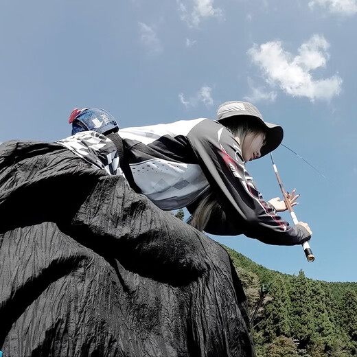 DAIWA 25 spring and summer one-hit sun protection clothing, thin hooded/stand collar fishing clothing, sunshade zipper, long sleeves, stand collar sun protection top - blue XL