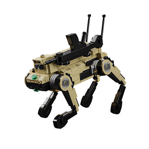 Yunya совместима с военными строительными блоками LEGO 3-в-1 механическая собака Стрек Мобильная Артиллерийская Артиллерийская Артинге [Механический волк] 826шт.