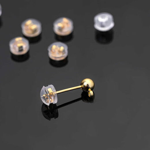 Zushange 200 pack of silicone plastic ear plugs, transparent scalp plugs, waterproof earrings, back plug ear plugs, head earring accessories, golden hamburger ear plugs, 10 pieces