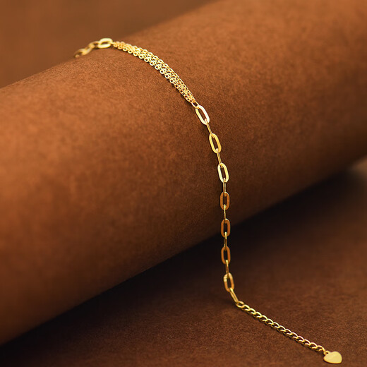 OEMG Korean fashion 10k gold bracelet for women, versatile, fashionable, simple, thin, checkered, colorful gold hand jewelry, trendy women