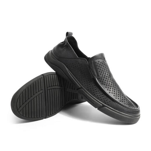 Senda Loafer men's shoes summer new style shopping mall same style one-legged bean shoes casual leather shoes 1BH01BM3 black 43