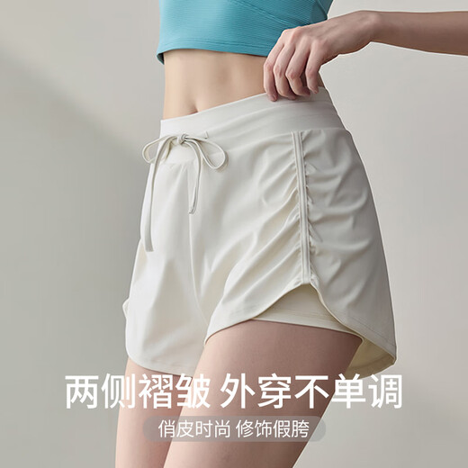 Free sports shorts for women in summer new fake two-piece anti-exposure running fitness three-quarter pants Pilates tennis yoga pants