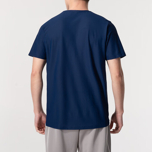 Adidas Adidas t-shirt for men 2025 summer new sports running fitness casual quick-drying breathable round neck short-sleeved IN1502 dark blue/quick-drying/reflective details 2XL