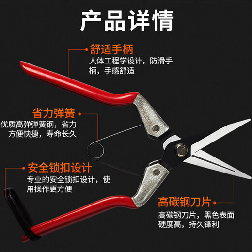 Robin Hood (RUBICON) branch pruning scissors, professional fruit tree pruning scissors, garden pruning shears, gardening shears, large scissors RPS-807