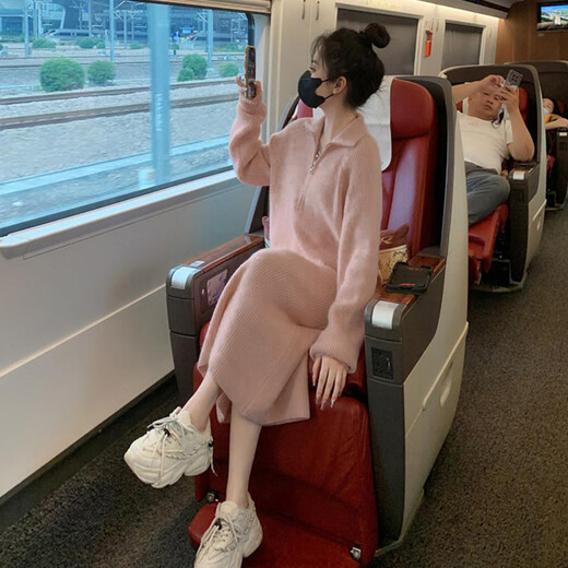 Un ensemble complet de robes de style coréen, des robes en tricot rose, des vêtements pour femmes, 2025 tenues de printemps populaires, des robes de style coréen [C23M6189M Couleur d'abricot] [Little Fragrance Style Suit S 40 / 45kg
