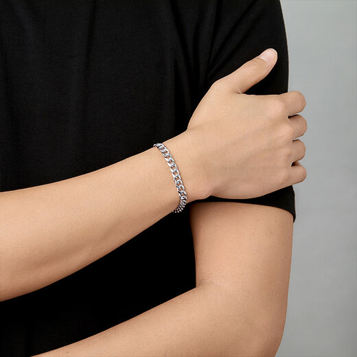 Saturday Fortune (ZLF) pt950 platinum bracelet men's fashion trendy brand Cuban bracelet personalized platinum men's bracelet 18cm-23.74g