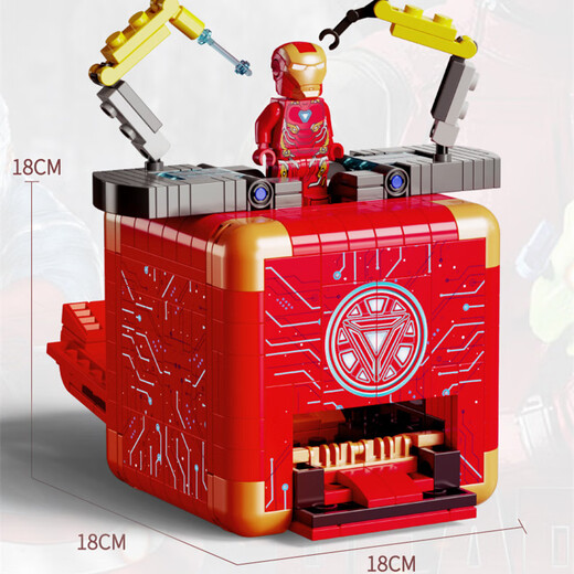 Guliang Building Blocks Iron Man Laboratory Anti Hulk Armor Machine Box Kinder Bildungsbaugruppe Baustein Spielzeug J9905 Mechanischer Körper Anti -Hulk 1008 Partikel