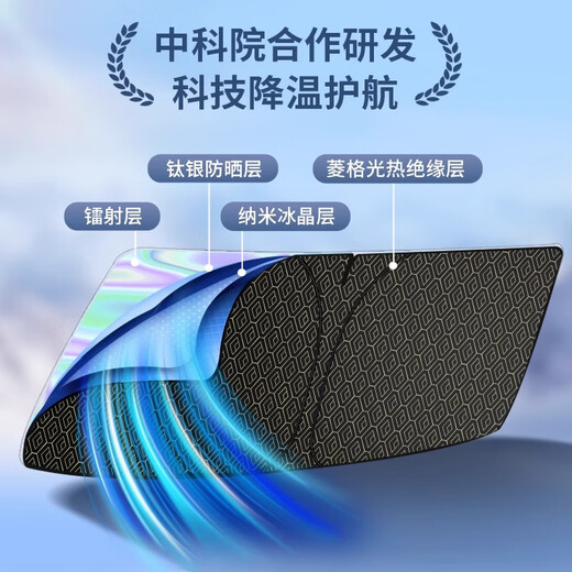 旭杉斯汽车遮阳前挡防晒隔热遮阳挡车内车用前挡风玻璃遮光板车子太阳帘 蔚来ET5ES6ES8ET7EC679 专车定制遮阳挡升级镭射不