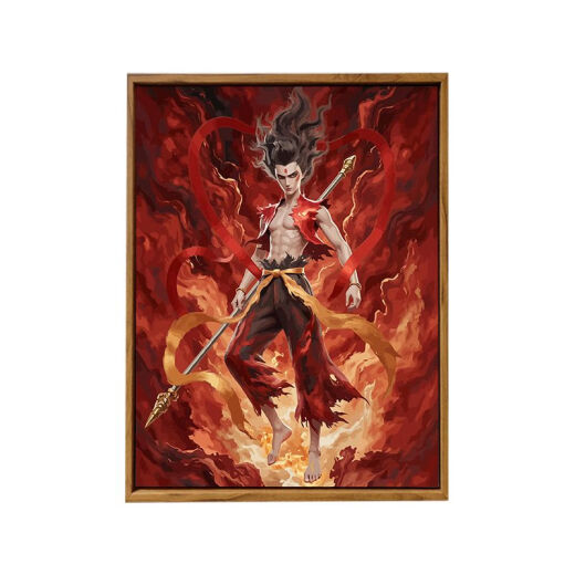 魔童哪吒敖丙数字油画高颜值绘填充涂色高难度装饰画 LL12799 30*40m加厚内框