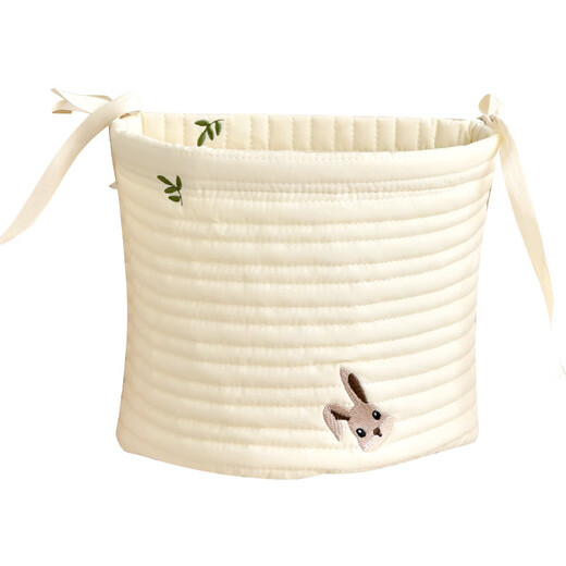 Baby cotton bedside hanging bag baby bed storage bag diaper storage children's bedside storage bag New Bear 20*21cm
