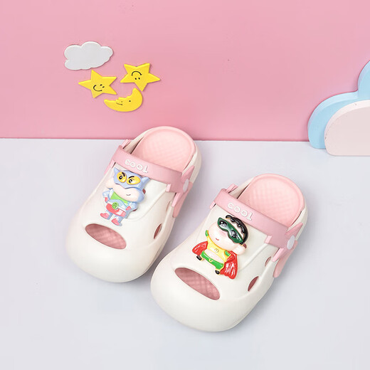Belle Stitching Girls 'Hole Schuhe Sommer 2025 New Children's Cartoon süße Strandschuhe Kleine und mittelgroße Mädchen scheiße Sandalen weiß und blau 34 -35