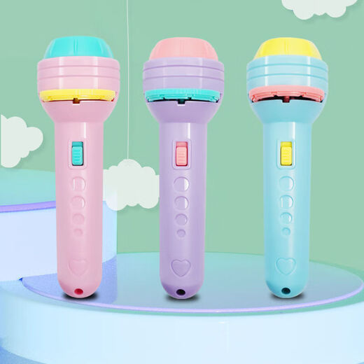 Projection flashlight children's educational early education luminous toy baby fun slide creative starry sky projector lamp early education cognitive slide toy intellectual development green - flashlight + 24 patterns