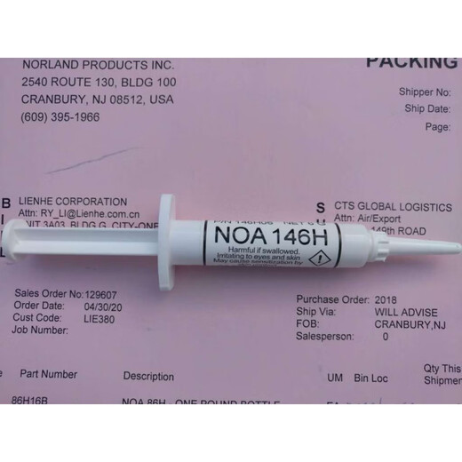 Indice de réfraction faible Série NOA Glue NOA Force adhésive, marchandises NOA14223CC1 Point 3971 Point 409