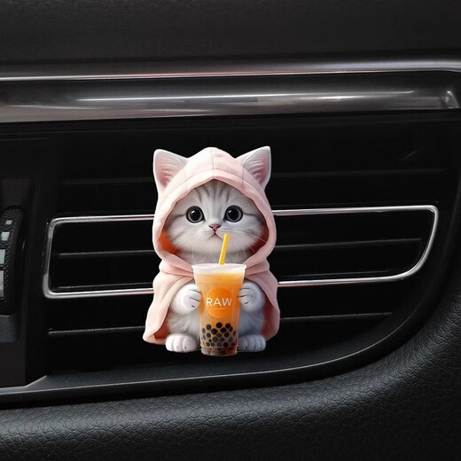 Tarot 2 pack cute cat car aromatherapy perfume clip acrylic kitten car decoration car interior decoration 2 pack blue kitten + pink kitten