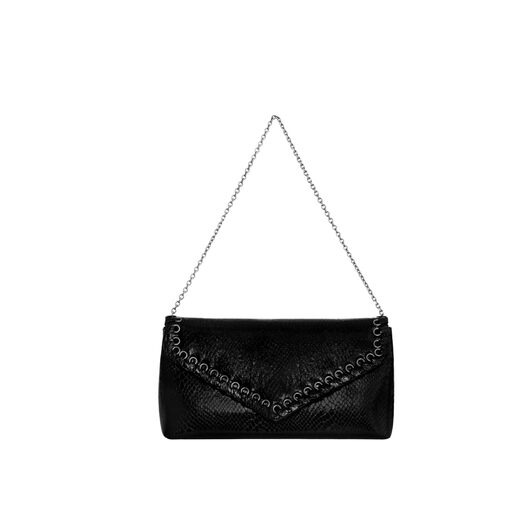 Rebecca Minkoff Women's Chain Clutch Lightweight Elegant Clutch Bag Shoulder Crossbody Black Single Size