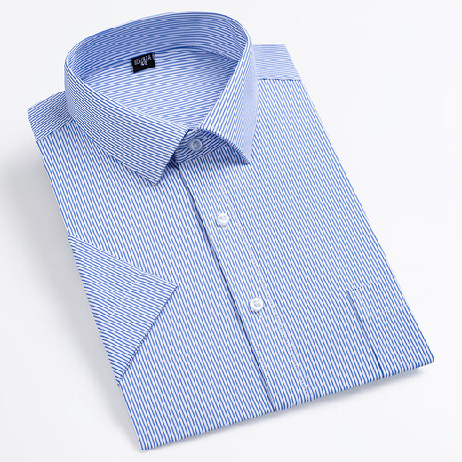Jinlilai Herren kurzärmeliges Hemd 2025 Sommer mittleren Alters im mittleren Alter lässige vielseitige und atmungsaktive Baumwoll-Professionelle Arbeitshirt DX6623 38