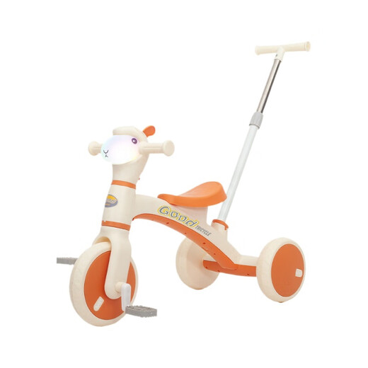 Kinderbalchenbike Dreiradfahrrad 1-3-6 Jahre alte Baby Kinderwagen Drei-in-eins-Walker-Spielzeug Musikbeleuchtung/einstellbares Push-Griff-rot