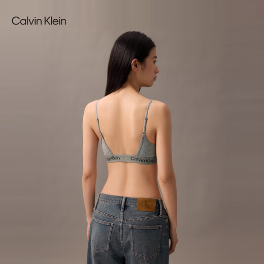 Calvin Klein underwear [Chinese Valentine's Day gift] 25 spring and summer women's ck no-wire light sports vest bra QP2982O P7A-Coconut Blue Gray M