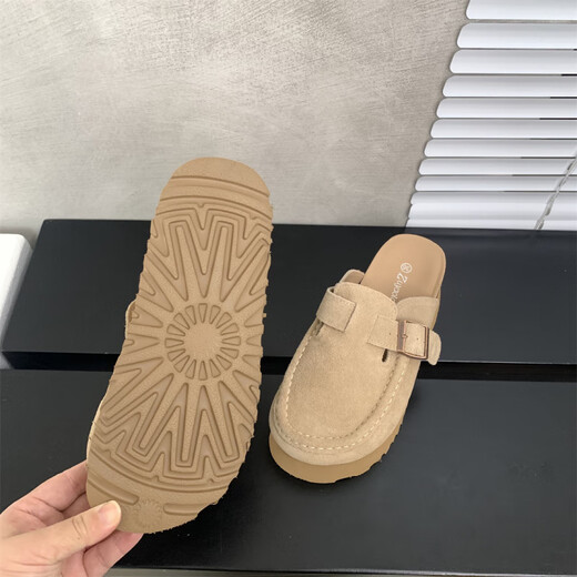 S.Sofea Birkenstock Shoes для женщин весной и летом усиливает пробковые подошвушковые мулы Retro Style 677-2 Abricot Corle Color 36
