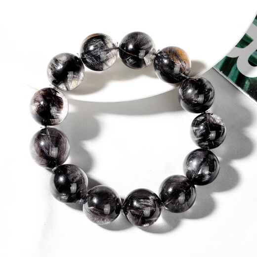 Eternal symbol light luxury collection grade natural black silver titanium crystal bracelet black warrior dragonfly hair bracelet female black hair crystal birthday gift collection grade black silver titanium-20mm