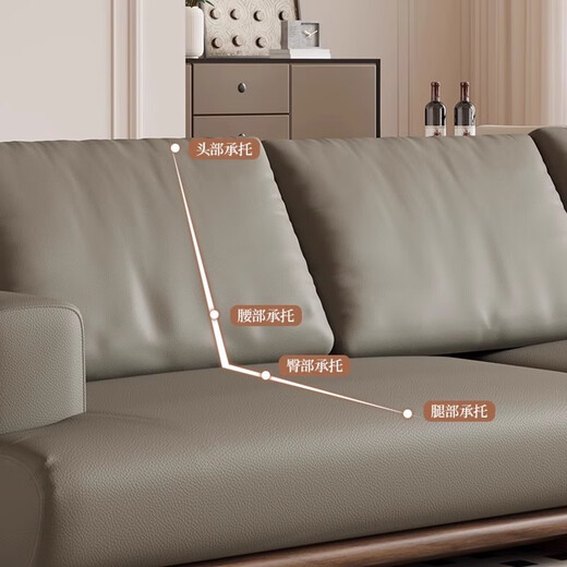 Yushe hölzernen Massivholzsofa leichter Luxusstil Wohnzimmersofa Schwarz Walnuss Inline Sofa 681#
