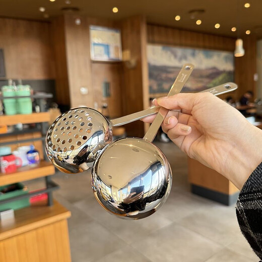 
Enshousu's new stainless steel high-value household kitchen long-handled hot pot spoon soup deepening spoon Internet celebrity colander porridge spoon 12023 Buling Buling special thick 5 cm thick 7 cm