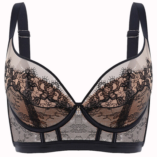 Ancient and modern (GUJIN) red underwear in the year of birth, thin big breasts, small push-up bra, anti-sagging, side breasts, body shaping bra set, wine red/suit, M 34/75C, thin cup about 0.3C