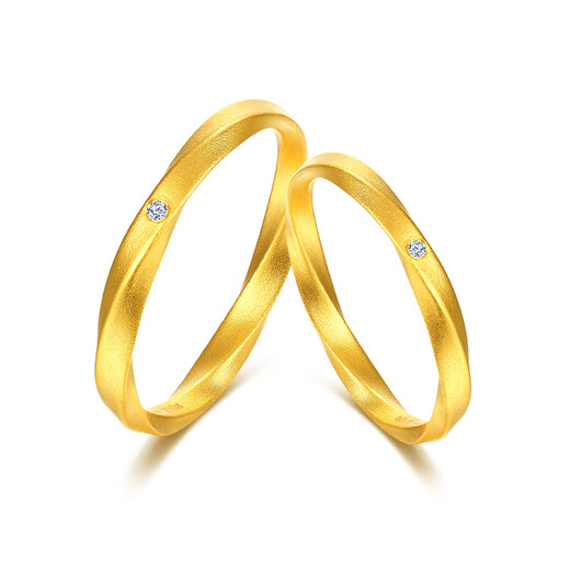 Diamond Family Xiaojinxi Endless Love Pure Gold Diamond Ring Couple Ring Gold Pair of Rings Proposal and Wedding Anniversary Customized 30-35 days Please contact customer service for details Women’s Ring Approximately 1.93g 0.2