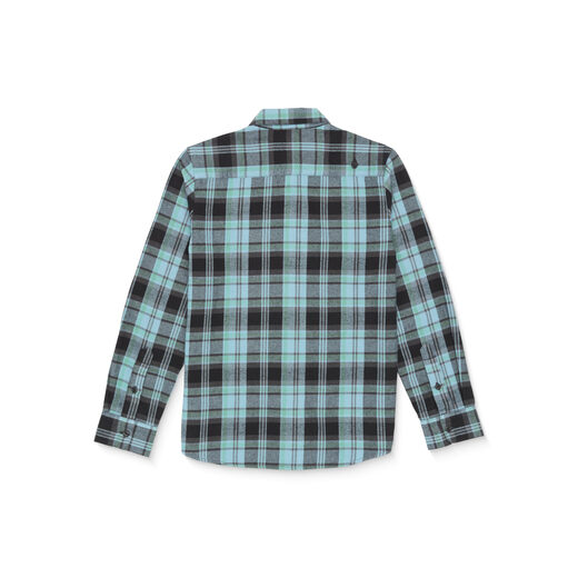 VOLCOM big boy Caden plaid long-sleeved flannel shirt medium blue L