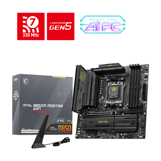 微星B650MB850M主板搭 AMD锐龙9800X3D9600X9700X9950X 主板CPU套装 板U套装 微星B850M MORTAR WIFI R9 9900X散片