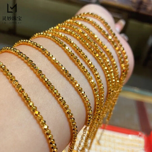 KZD999 Bengal red gold jewelry bead bracelet women's necklace alloy broken gold bracelet Yachao broken gold bracelet adjustable 16 Laofengxiang quality