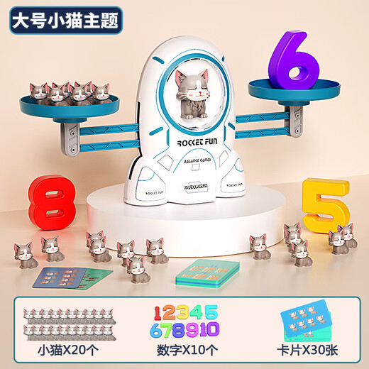 CABETO DE CONDIUSO ESCALA DE BALECA DIGITAL DE NIÑOS Montessori Educación temprana Escala de rana Adición de juguetes y número de sustracción Pensamiento lógico Juguete gran tamaño-Puppy + 20 Peso + 10 Números