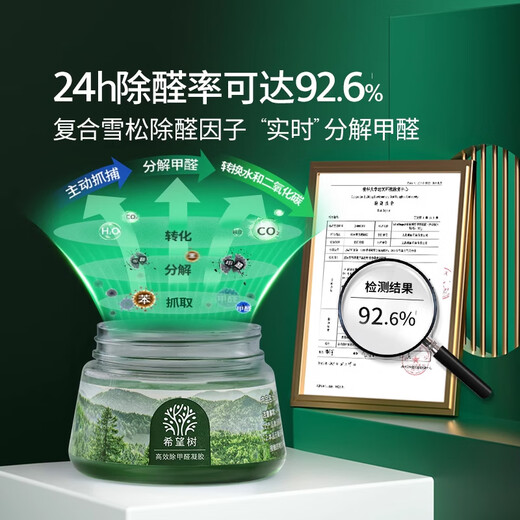 Hope Tree Second Generation Small Green Can 52g Formaldehyde Removal Jelly Magic Box 4 cans of new house formaldehyde scavenger