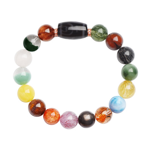 Pingyan Crystal One-to-One Private Customized Bracelet Women's Hair Crystal Super Seven Ghost Bracelet Men's 8mm Single Circle Women's