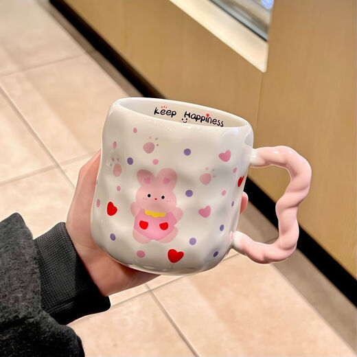 Puppy Mug Ceramic Couple Water Cup Birthday Gift Cup Good-Looking Girls Companion Gift Puppy Mug Complete Set Gift Box 1 400ml