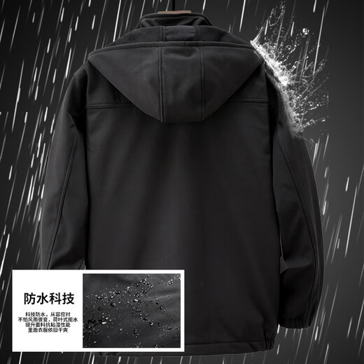 Fhhuabd Winter Plus Fleece Chaqueta engrosada Juego de hombres a prueba de agua a prueba de viento de los hombres Traje de montañismo al aire libre para el alerta de la chaqueta caliente fría 9920 Juego de vellón verde [impermeable] 3xl 185 Tamaño [160-180Jin [Jin iguala 0.5 kg]]