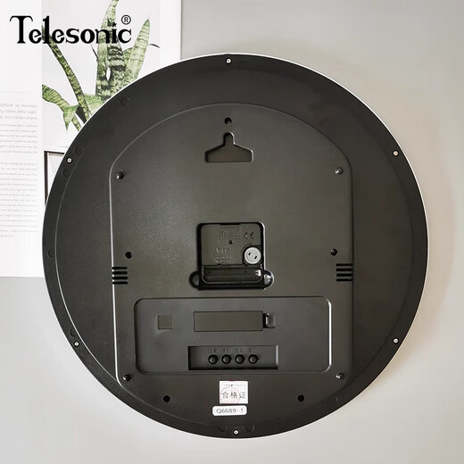 天王星（Telesonic）静音石英钟创意日历壁钟装饰客厅 S9712-1（直径30厘米）【静音机
