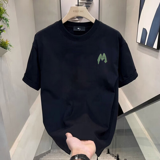 
GTYUWVG2025 Summer Casual Men's Short Sleeve T-Shirt Summer Half Sleeve Pure Cotton Trendy Brand Loose All-Match Top T V983 White XL