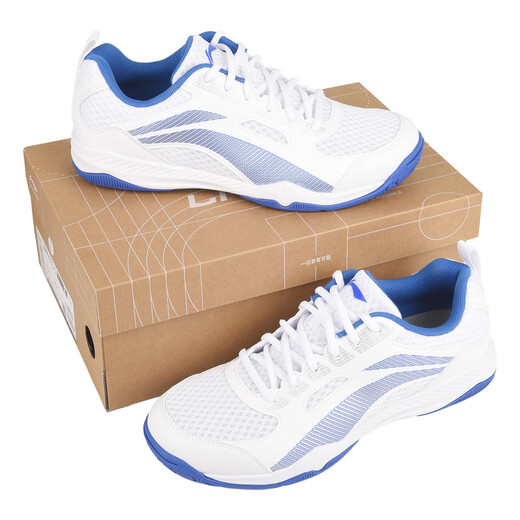李宁（LI-NING）乒乓球鞋男款女款运动鞋 乒乓球专用鞋透气防滑旋风2.0 白蓝42