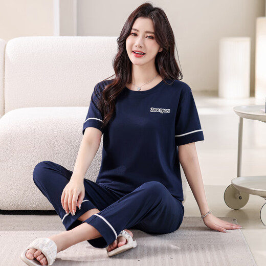 Modal Pyjamas für Frauen im Sommer Pure Cotton Kurzärmel Dünne 2025 Neue Sommer-Freizeitbaumwolle können außerhalb der Hosen zu Hause getragen werden.