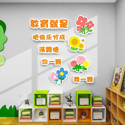 幼儿园托管班墙面装饰教育培训机构辅导班教师办公室文化墙贴布置 X1694C-5mm 0cm*0cm