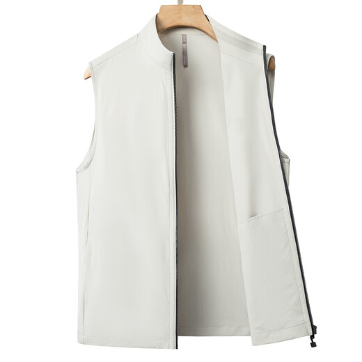 AEMAPE品牌男装2025春秋季薄款男士立领马甲休闲爸爸装背心无袖坎肩外套 蓝色 XL 180 建议 135-155斤