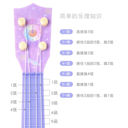 Hello Kitty尤克里里儿童玩具可弹奏女孩幼儿迷你小吉他初学者乐器生日礼物 酷洛米中号1