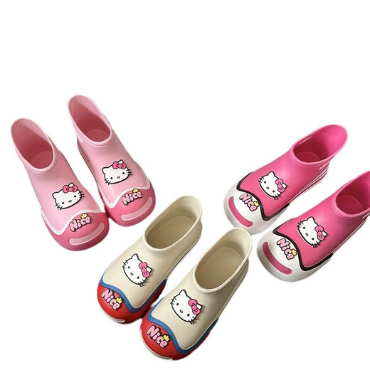 hellokitty雨鞋创意防水防滑短筒宝宝雨靴外穿四季通用休闲水胶鞋 【黑色】hellokitty雨鞋 37码