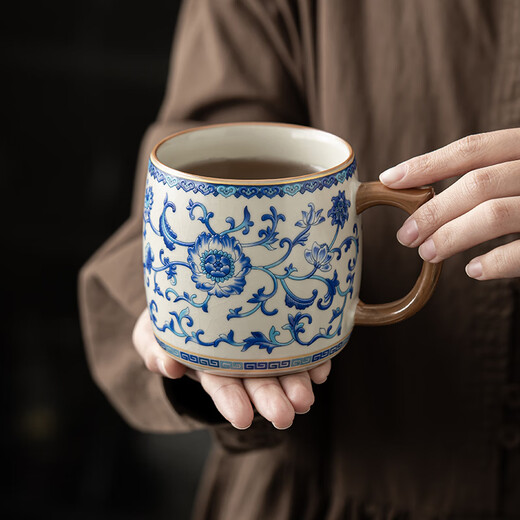 Xin Yu Li Ru Kiln Tea Cup Tea Water Separation Father's Birthday Gift Men's Father Teacher Souvenir Gift Souvenir