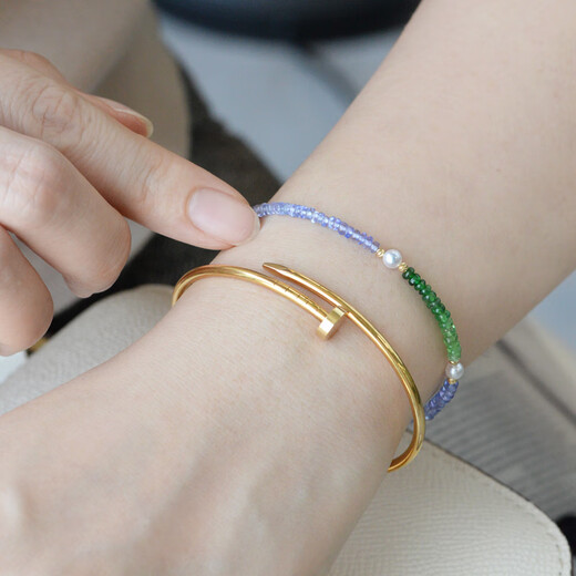 Shaoyu Monet Garden Natural Tsavorite Tanzanite Japanese Akoya Pearl Necklace Bracelet Ready Stock/Pearl Style/Necklace Total Length Approximately 42+5cm