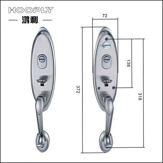 Hongli Lock Puerta de acero inoxidable Corra de nivel C Cones de bloqueo Tiandi Tiandi Puerta grande Puerta antirrobo Cerrar manejo de manejo de manejo Cuerpo de bloqueo de mano 9928 Manija + Centro de bloqueo de nivel C + 8# Cuerpo de bloqueo con llave en el lado interno izquierdo