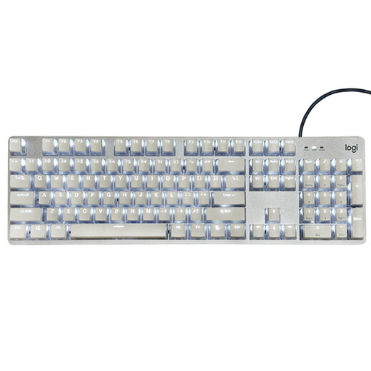 罗技（Logitech）K845有线机械键盘布丁麻将水晶白高颜值办公电竞游戏青茶红轴 发财麻将 PBT 茶轴 否 104键 官方标配