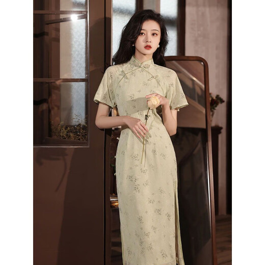 HUALIN FASHION改良旗袍夏季少女气质白色连衣裙国风日常 831花色 M